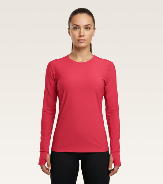 Core Long Sleeve Training Top - Raspberry Red