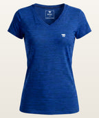 Women's Essential V-Neck Tee - (Lycra Shirts) Navy Melange