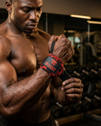 Adjustable Weightlifting Wrist Wraps - Camo Red