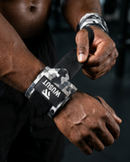 Adjustable Weightlifting Wrist Wraps - Camo White