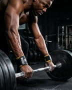 Adjustable Weightlifting Wrist Wraps - Black / Beige