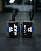 Adjustable Weightlifting Wrist Wraps - Grey / Blue