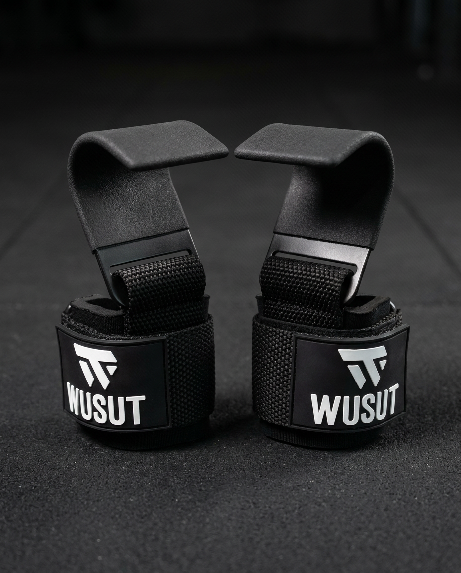 Coated Steel Heavy-Duty Weightlifting Hooks - Black