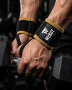 Adjustable Weightlifting Wrist Wraps - Black / Beige