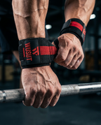 Adjustable Weightlifting Wrist Wraps - Black / Red