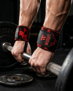 Adjustable Weightlifting Wrist Wraps - Camo Red