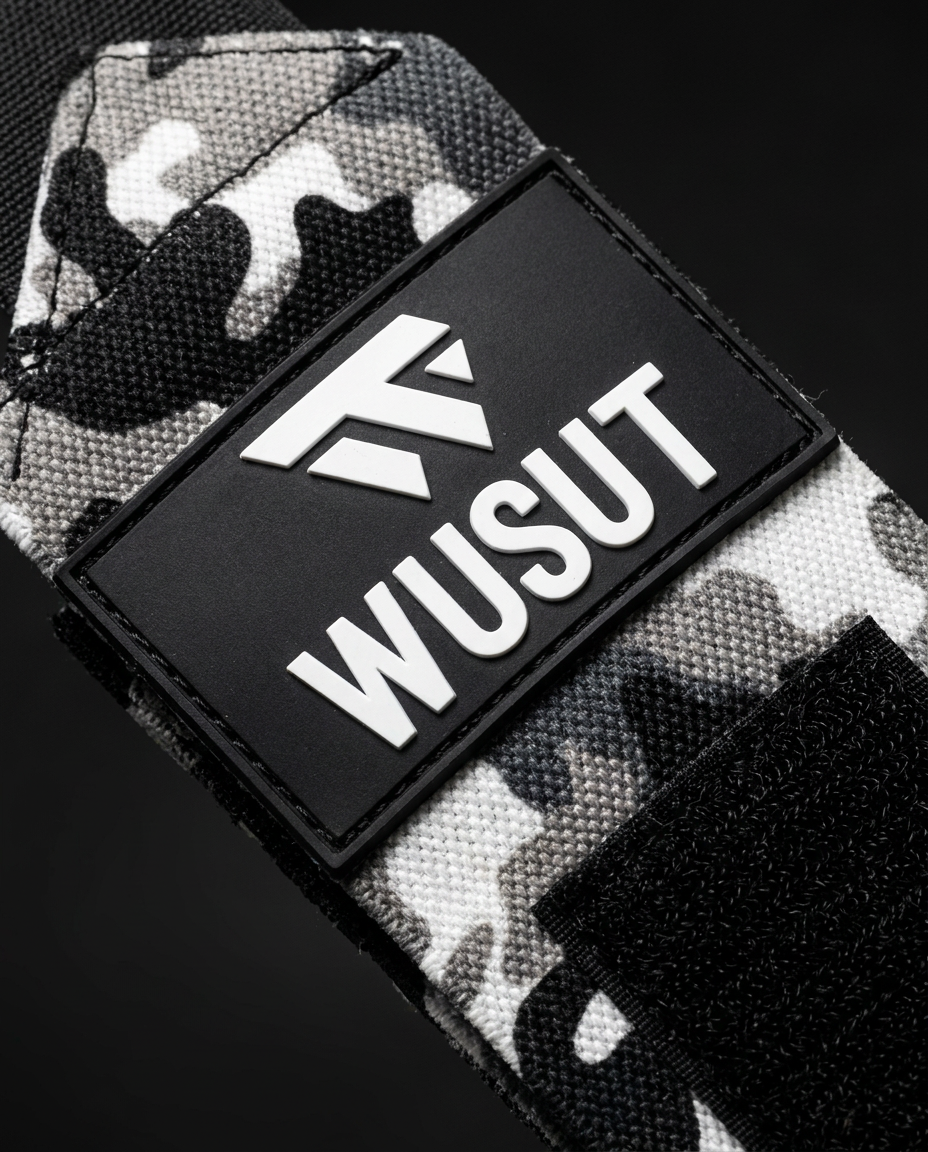 Adjustable Weightlifting Wrist Wraps - Camo White