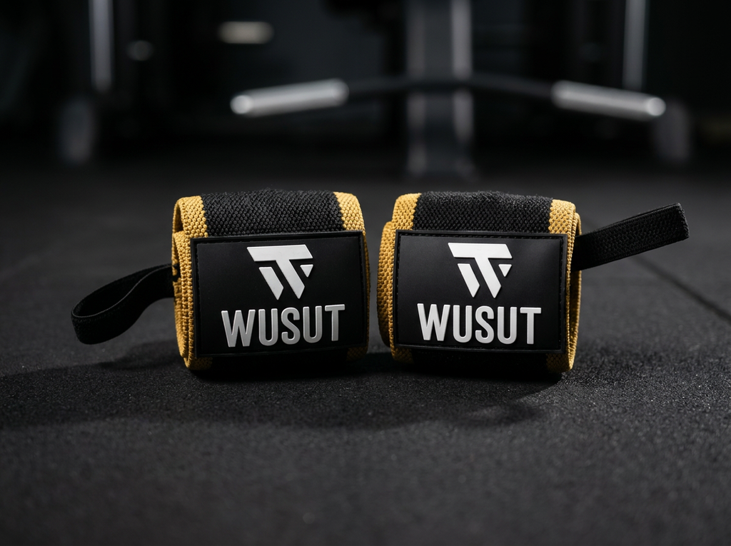 Adjustable Weightlifting Wrist Wraps - Black / Beige