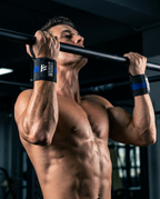 Adjustable Weightlifting Wrist Wraps - Grey / Blue
