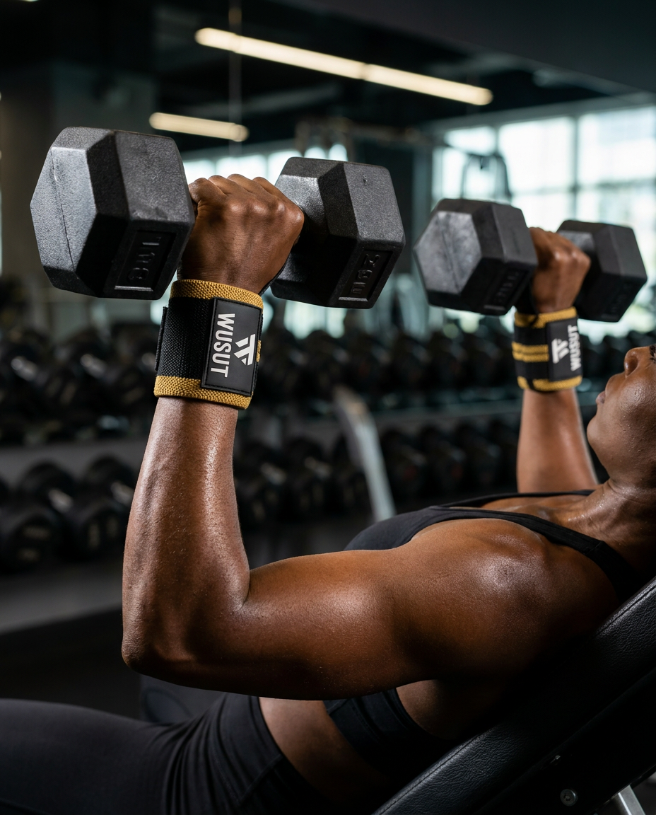 Adjustable Weightlifting Wrist Wraps - Black / Beige