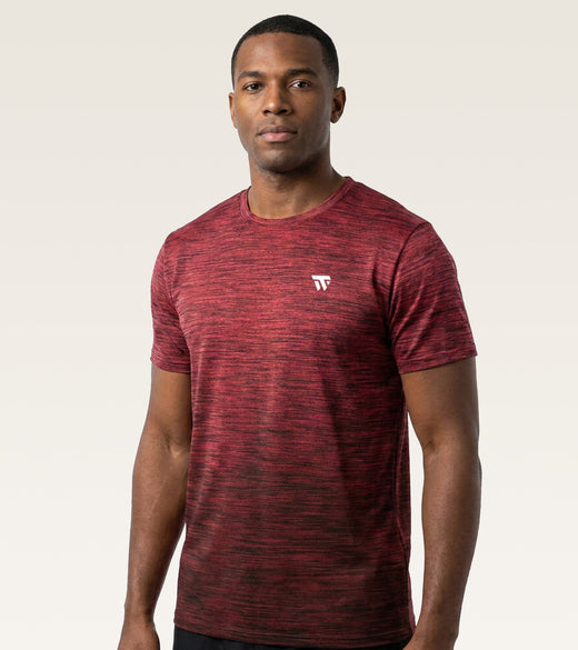 Men's Core Training Tee - (Lycra Shirt) Maroon Melange