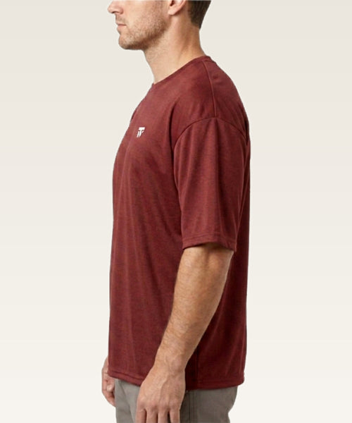 Essential Active Tee - (Men's T-Shirts) Burgundy