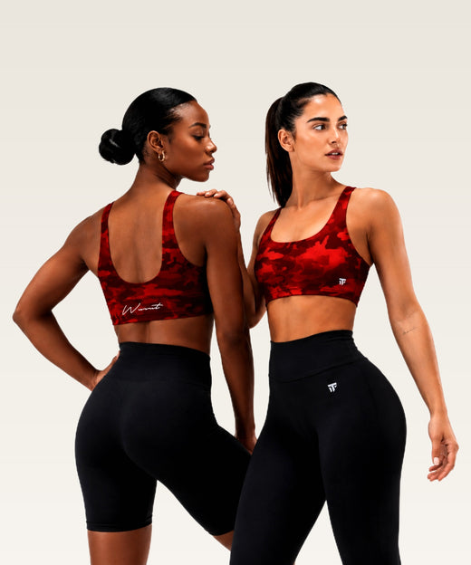 Women's Performance Sports Bra - (Ladies Top) Red Camo