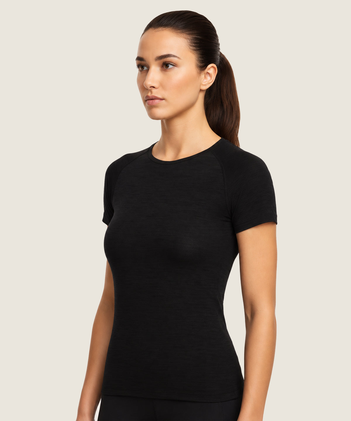 Women's Core Performance Raglan - (Round Neck Shirt) Black Shoot