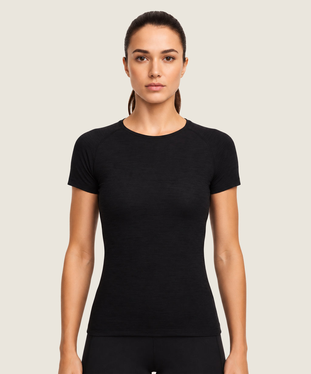 Women's Core Performance Raglan - (Round Neck Shirt) Black Shoot