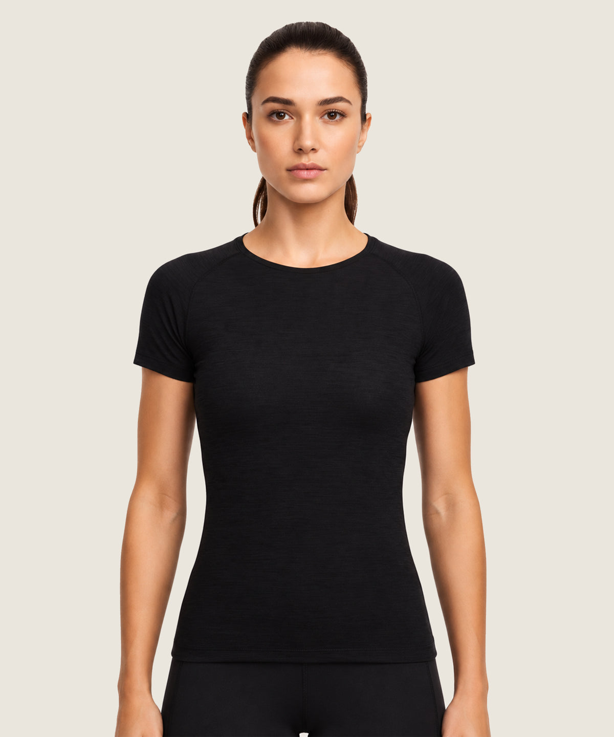 Women's Core Performance Raglan - (Round Neck Shirt) Black Shoot