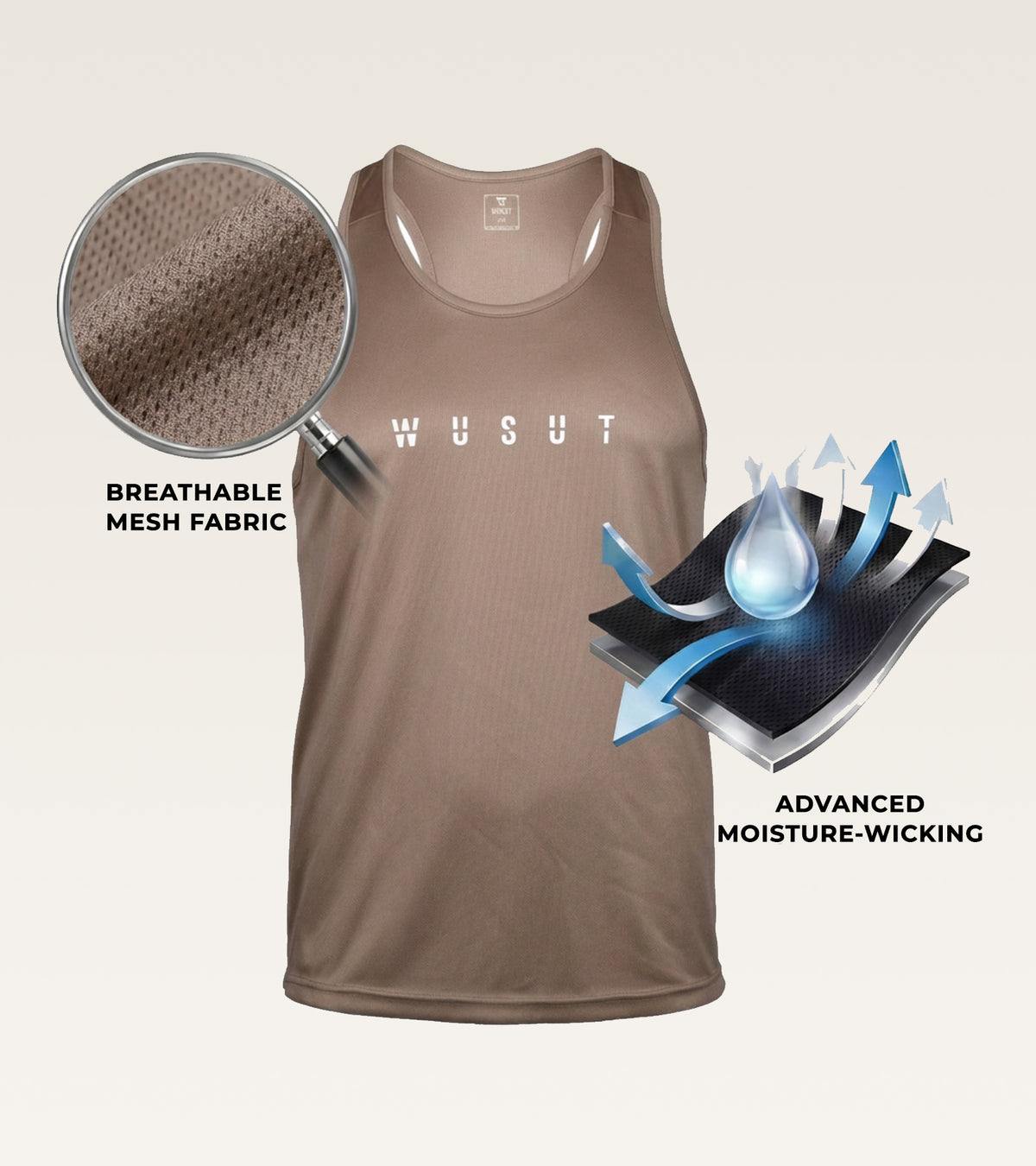 Mesh Performance Stringer - Desert Tan