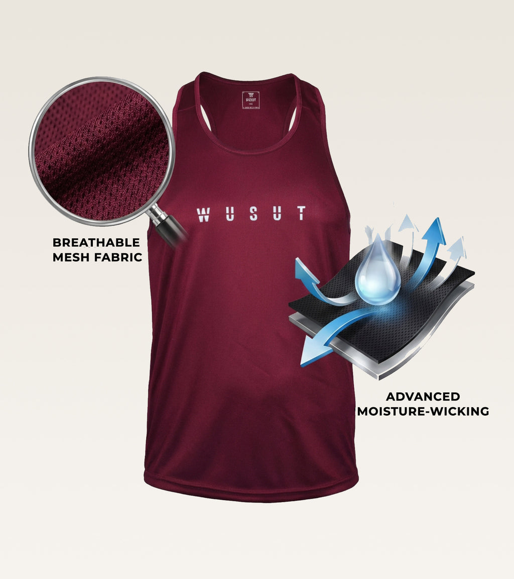 Mesh Performance Stringer - Burgundy