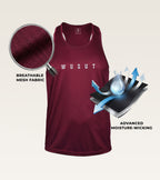 Mesh Performance Stringer - Burgundy